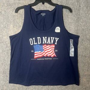 Old‎ Navy Woman Size XL Navy Blue American Flag NWT Tank Top